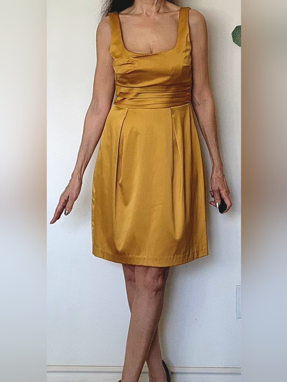 Teeze Me Mustard A-Line Pleated Skirt